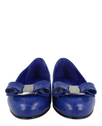 Ferragamo Womens Varina Croc Ballet Flats