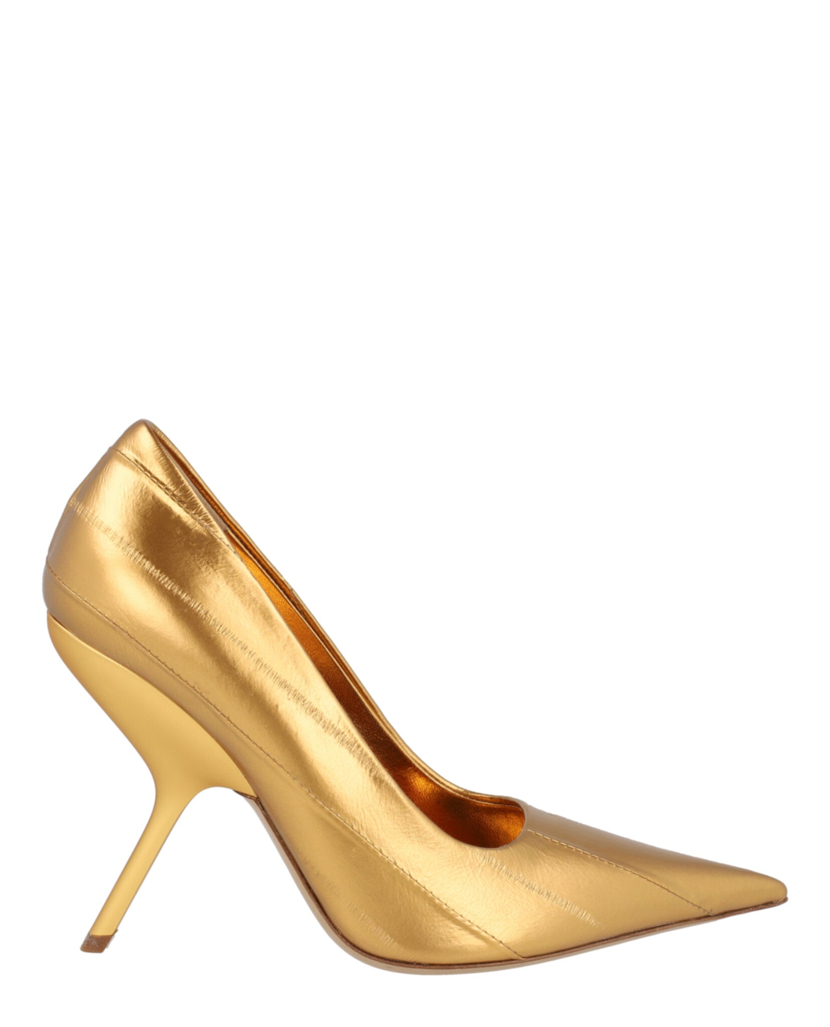 Ferragamo Womens Eva X5 Metallic Leather Pumps