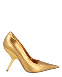 Ferragamo Womens Eva X5 Metallic Leather Pumps
