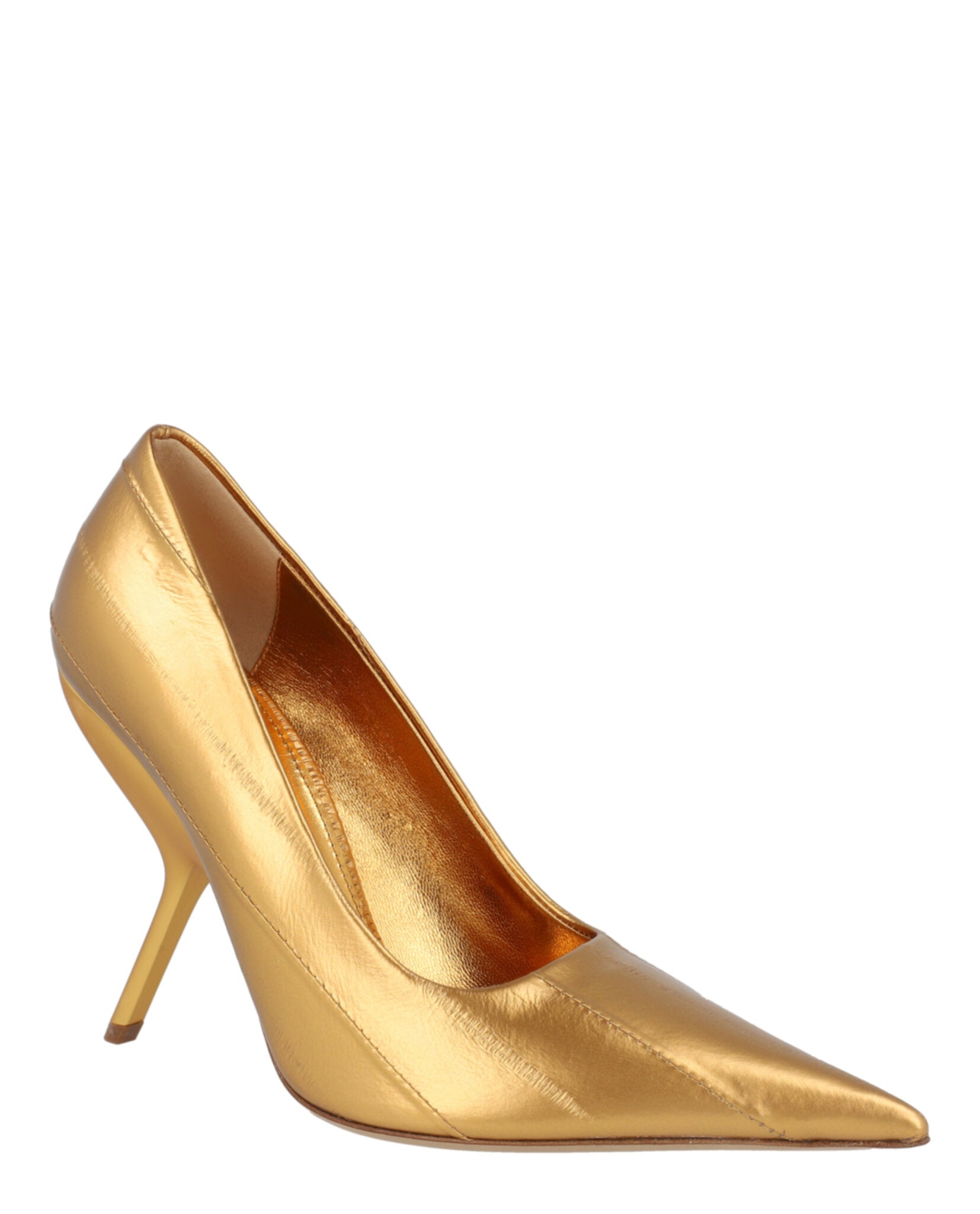 Ferragamo Womens Eva X5 Metallic Leather Pumps