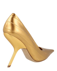 Ferragamo Womens Eva X5 Metallic Leather Pumps