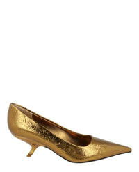 Ferragamo Womens Eva Embossed Floral Pumps - Wide Width