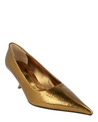 Ferragamo Womens Eva Embossed Floral Pumps - Wide Width