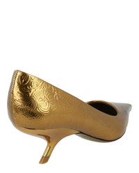 Ferragamo Womens Eva Embossed Floral Pumps - Wide Width