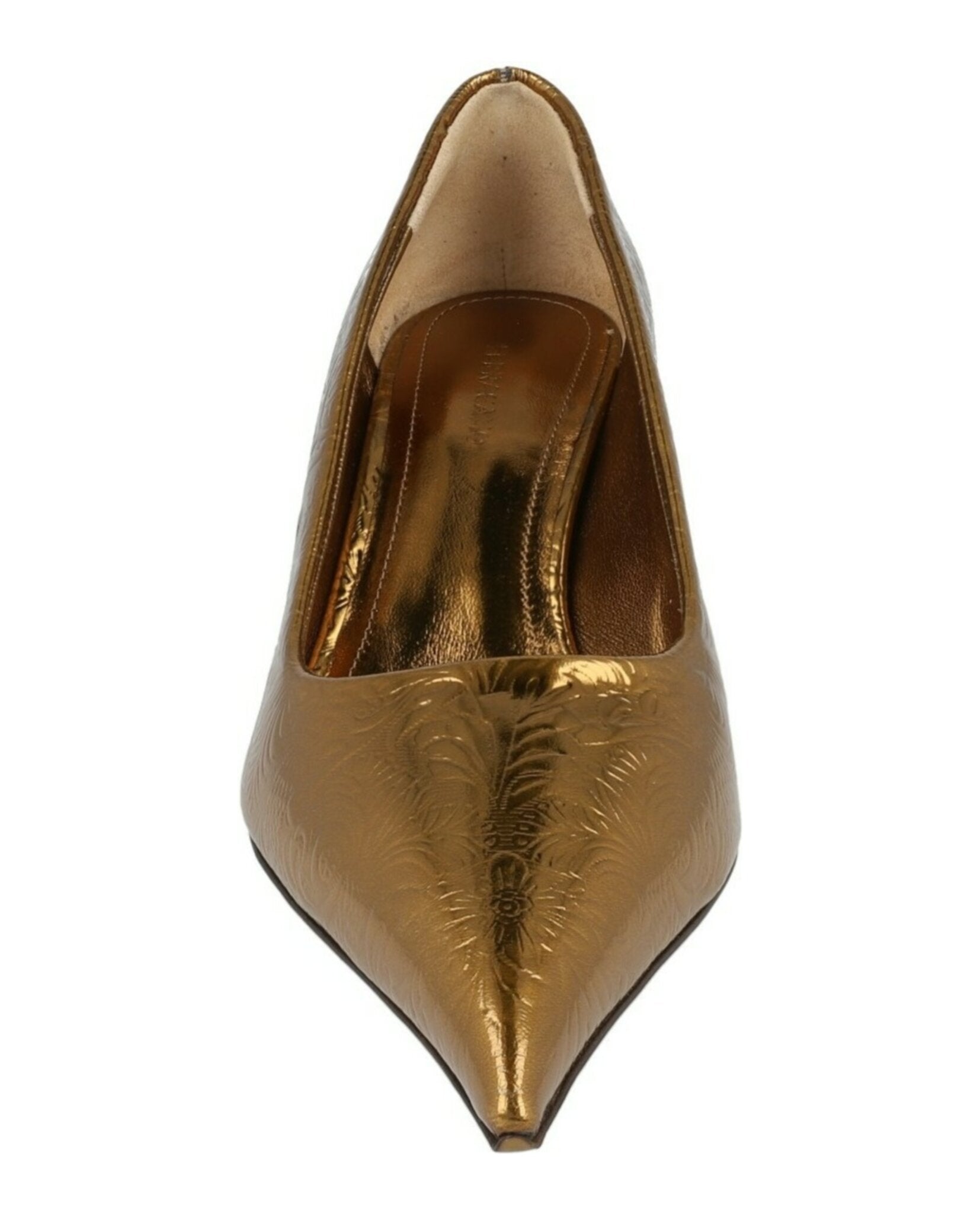 Ferragamo Womens Eva Embossed Floral Pumps - Wide Width