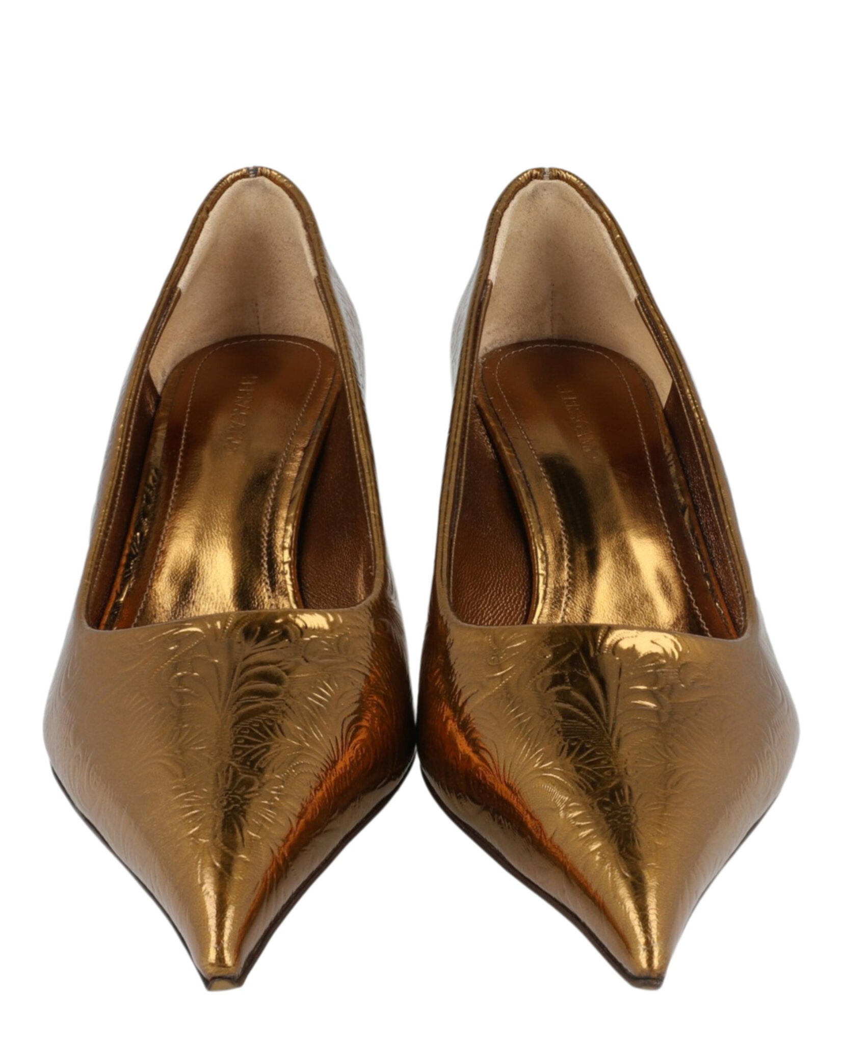 Ferragamo Womens Eva Embossed Floral Pumps - Wide Width