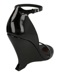 Ferragamo Womens Vidette Patent Leather Wedge Sandals