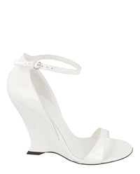 Ferragamo Womens Vidette Patent Leather Wedge Sandals