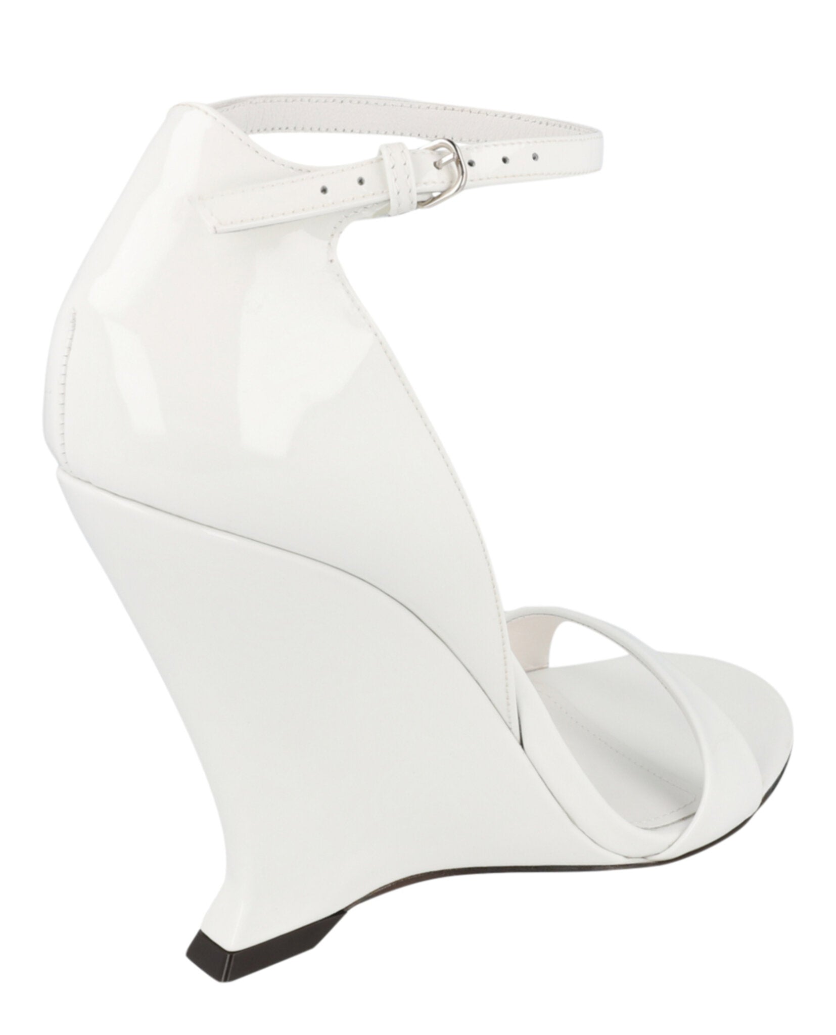 Ferragamo Womens Vidette Patent Leather Wedge Sandals
