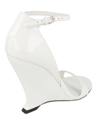 Ferragamo Womens Vidette Patent Leather Wedge Sandals