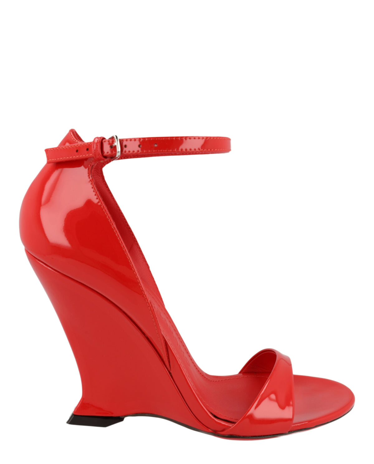 Ferragamo Womens Vidette Patent Leather Wedge Sandals