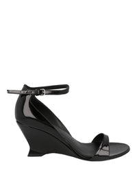 Ferragamo Womens Vidette Patent Leather Wedge Sandals