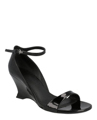 Ferragamo Womens Vidette Patent Leather Wedge Sandals
