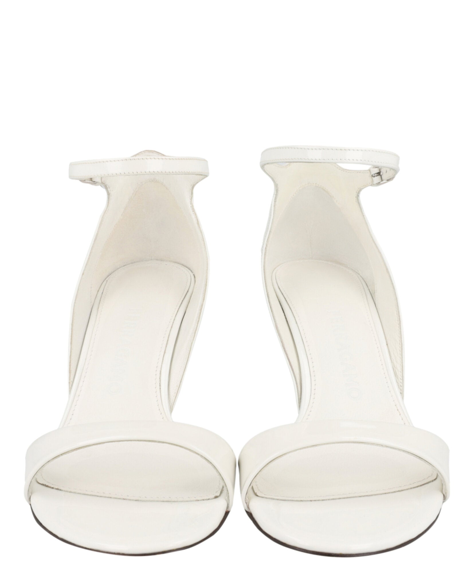 Ferragamo Womens Vidette Patent Leather Wedge Sandals