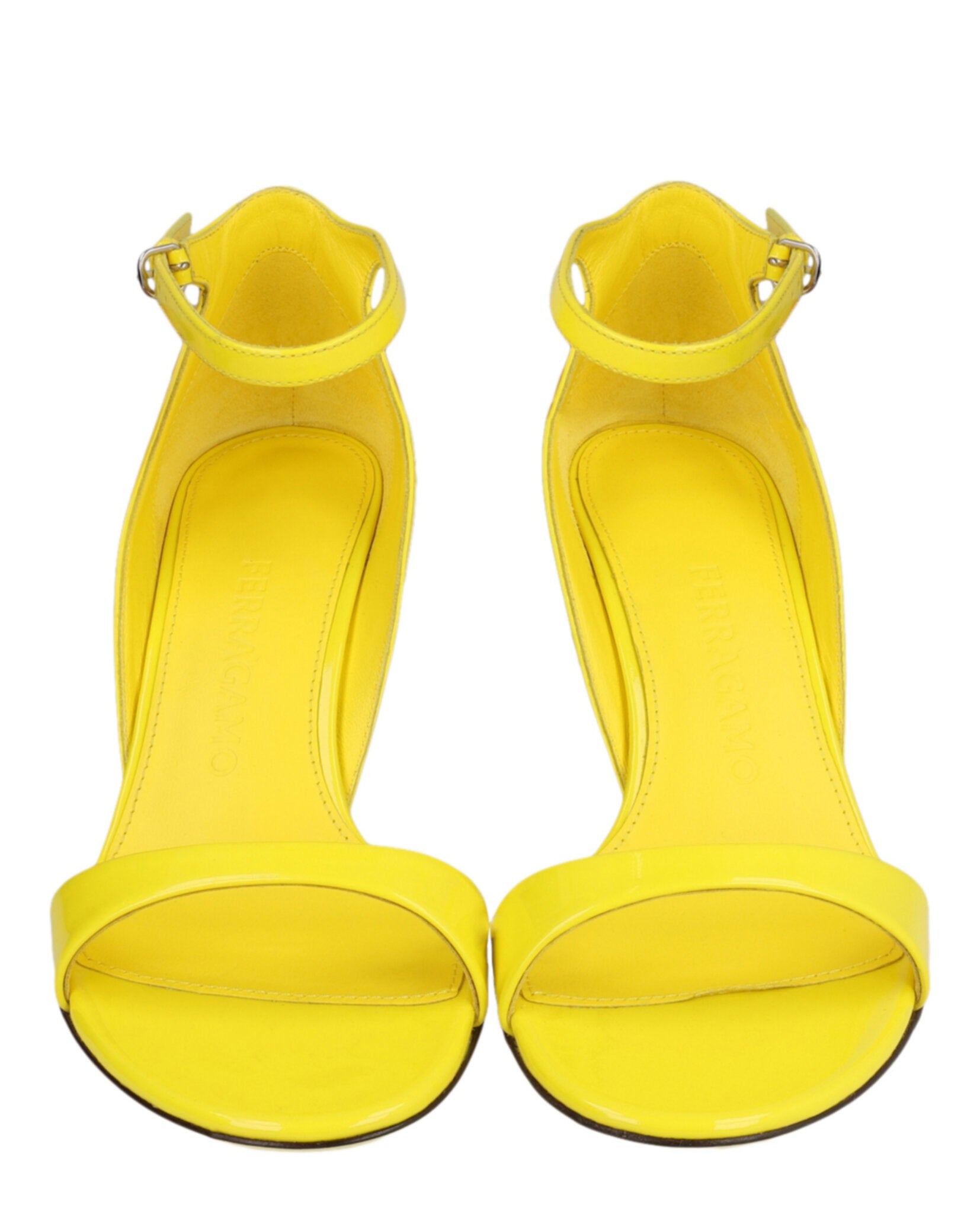 Salvatore Ferragamo イエローサンダル 5D Ferragamo Womens Vidette Patent Leather Wedge Sandals – Bluefly