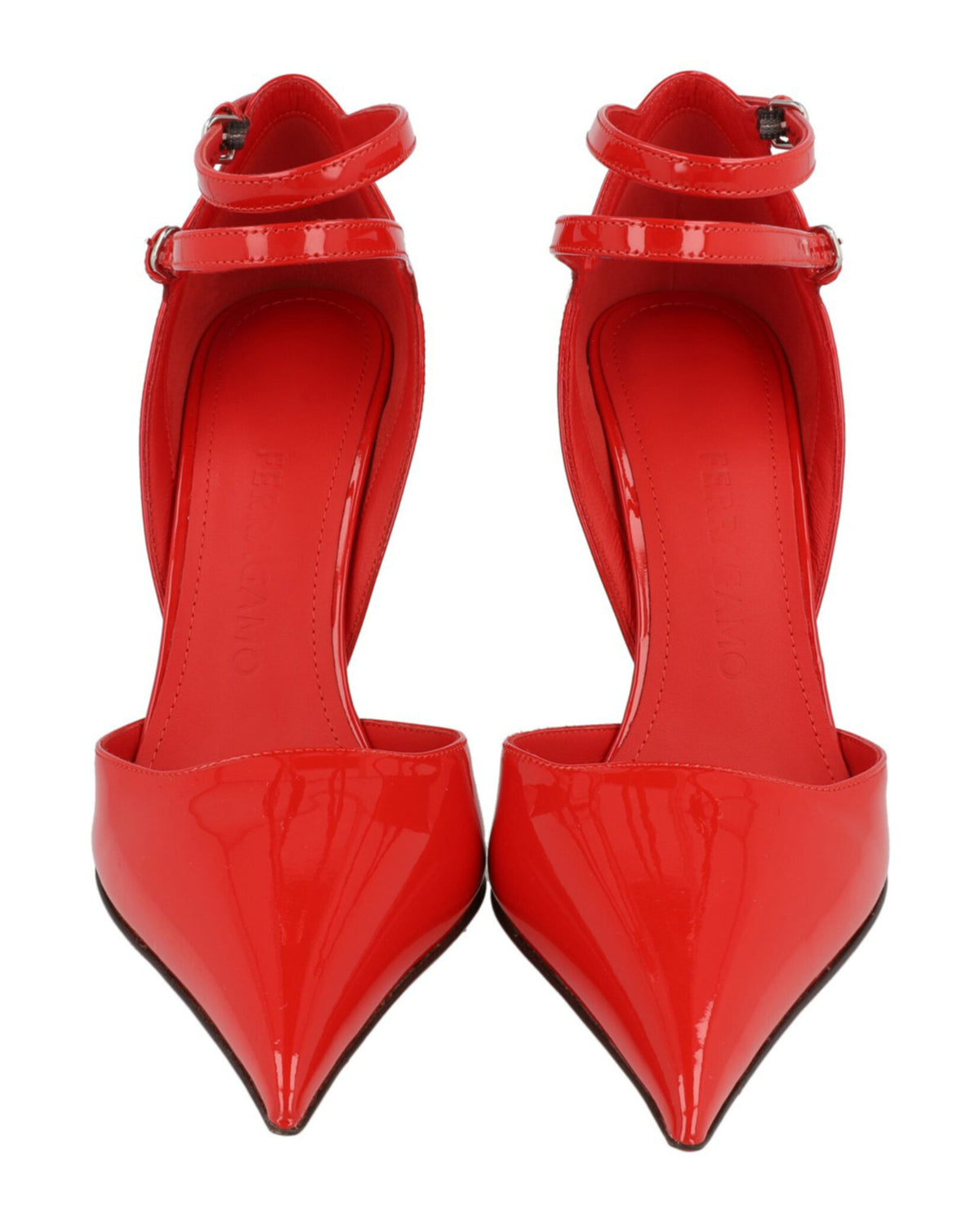 Ferragamo Womens Vidya X5 Patent Wedge Pumps