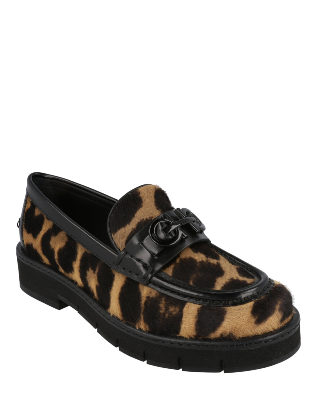 Ferragamo Womens Ofelia Leopard Print Loafers