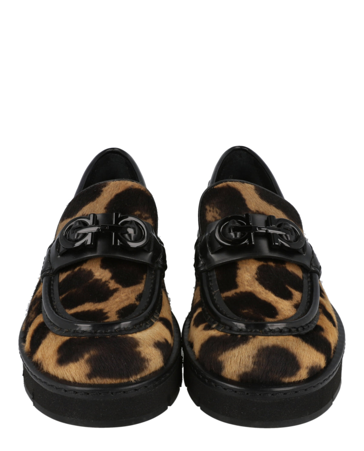 Ferragamo Womens Ofelia Leopard Print Loafers