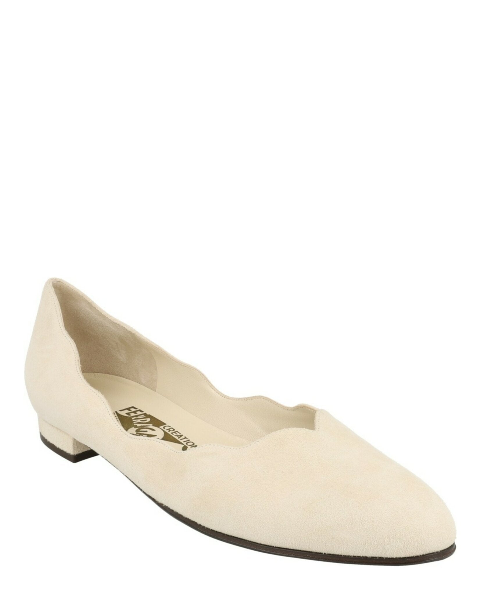 Ferragamo Ferragamo Womens Turchina Archive Limited Edition 1960s Suede Ballet Flats