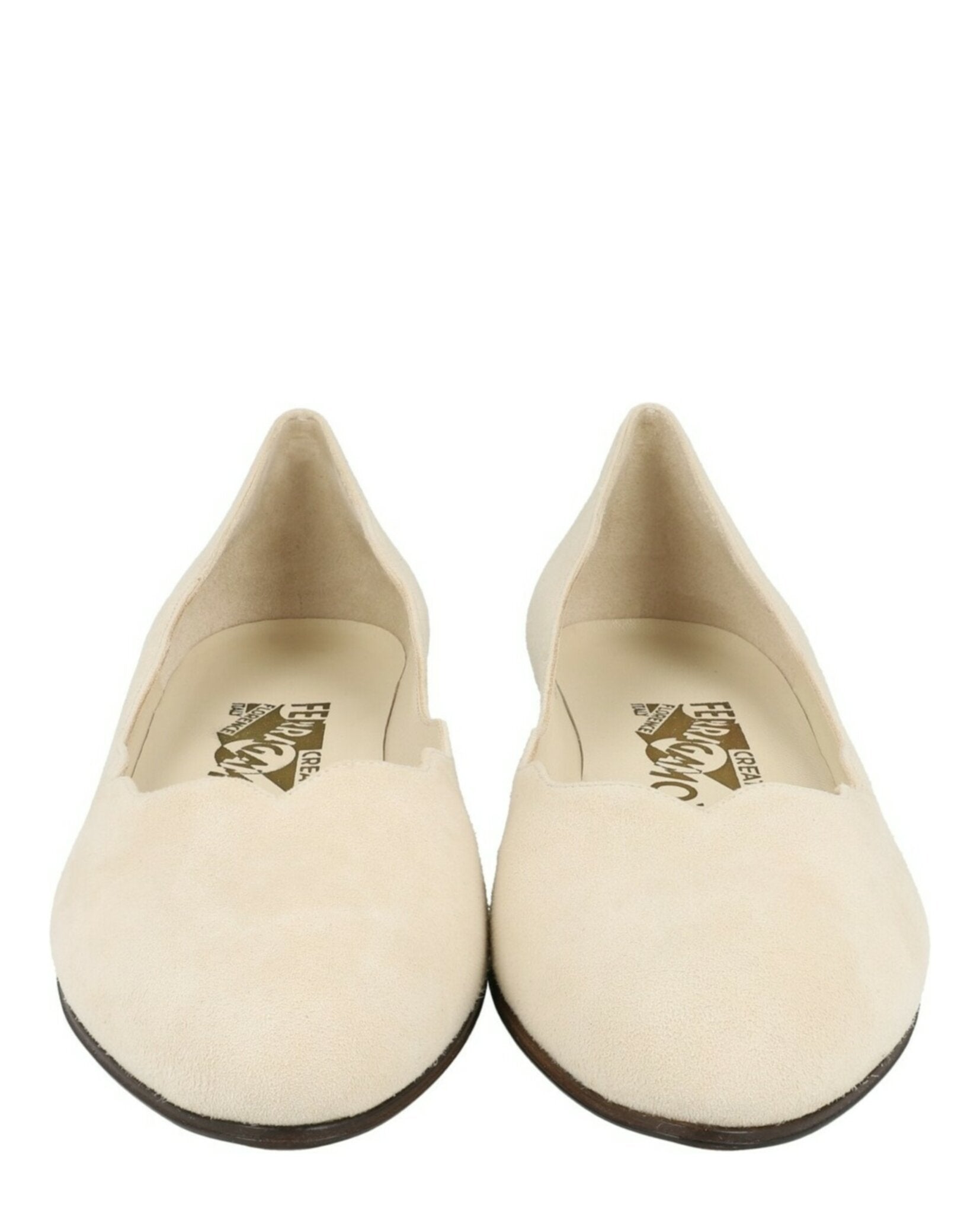 Ferragamo Ferragamo Womens Turchina Archive Limited Edition 1960s Suede Ballet Flats