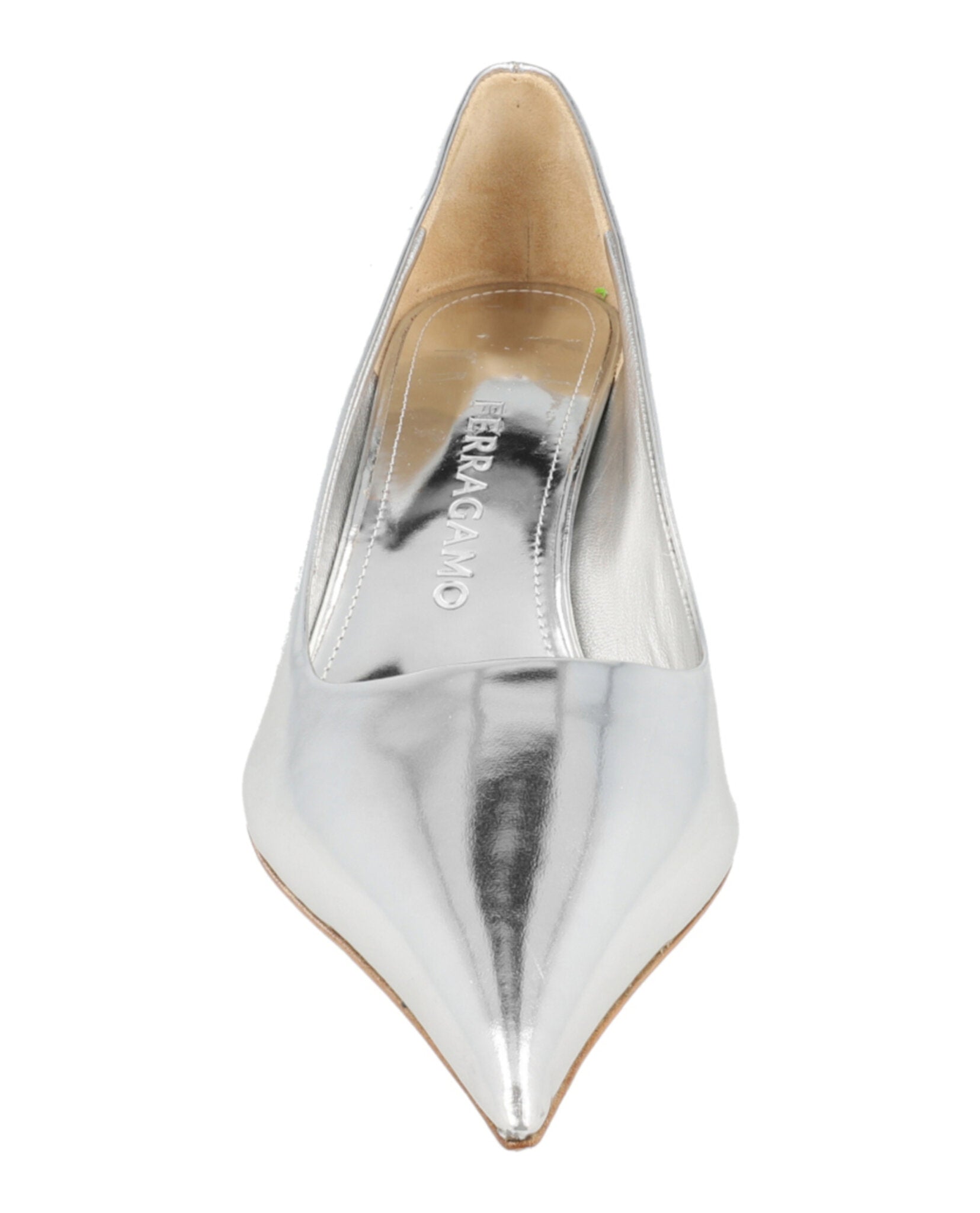 Ferragamo Ferragamo Womens Eva Metallic Leather Pumps