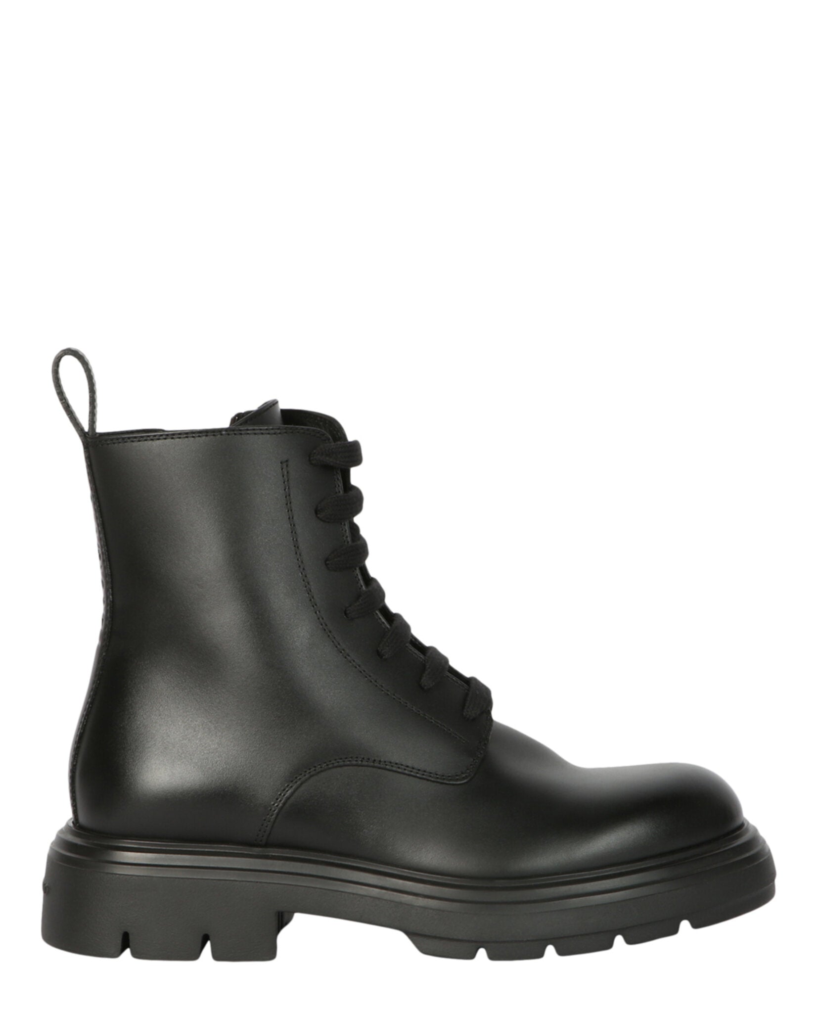 Ferragamo Womens Dionne Leather Combat Boots