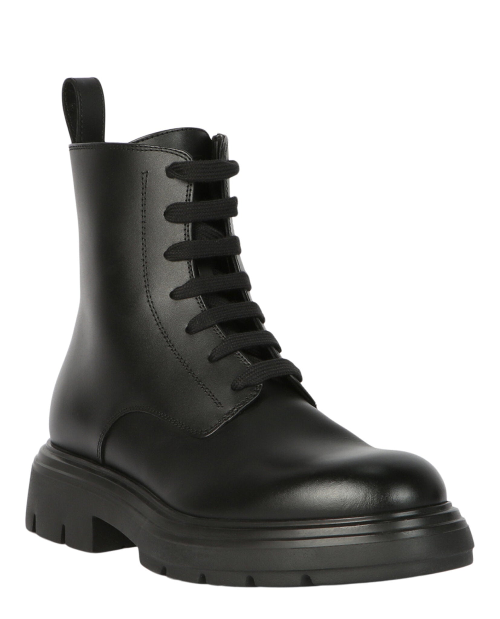 Ferragamo Womens Dionne Leather Combat Boots