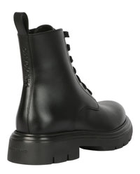 Ferragamo Womens Dionne Leather Combat Boots