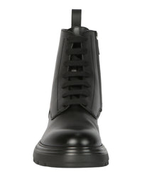Ferragamo Womens Dionne Leather Combat Boots