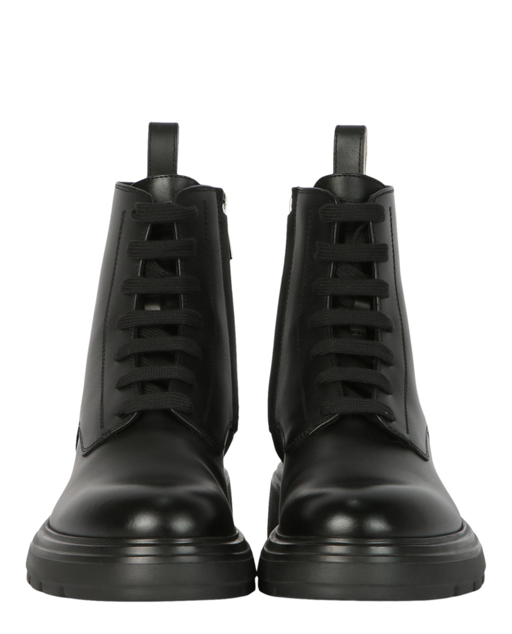 Ferragamo Womens Dionne Leather Combat Boots