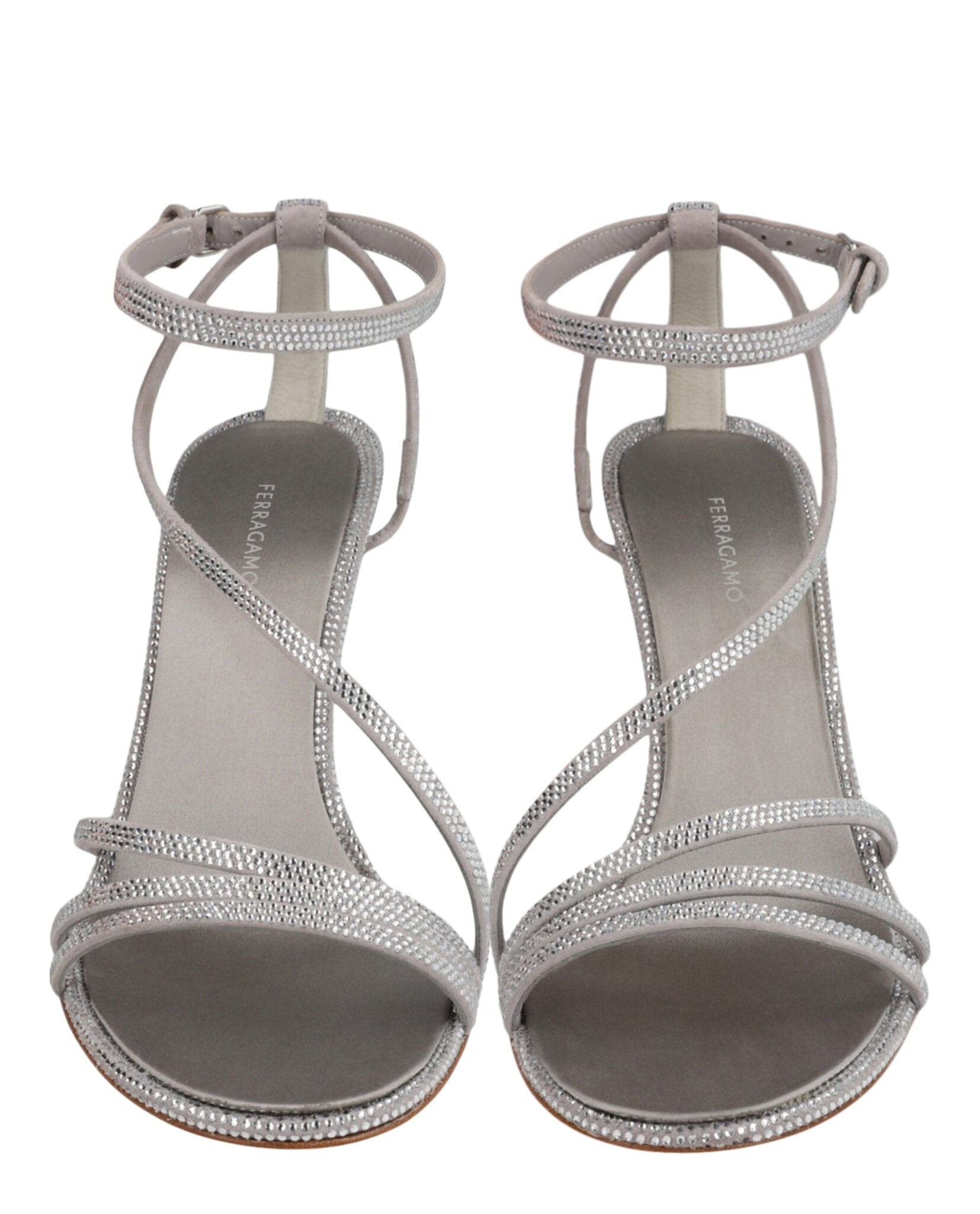 Ferragamo Womens Denise XS Crystal Embellished Heels