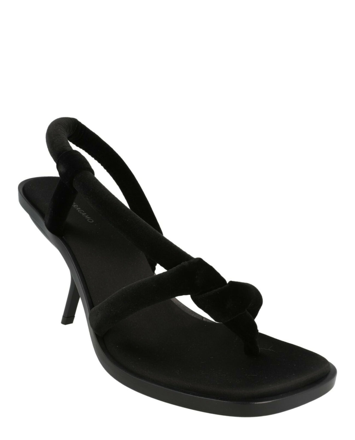 Ferragamo Womens Fluer Velvet Sandals