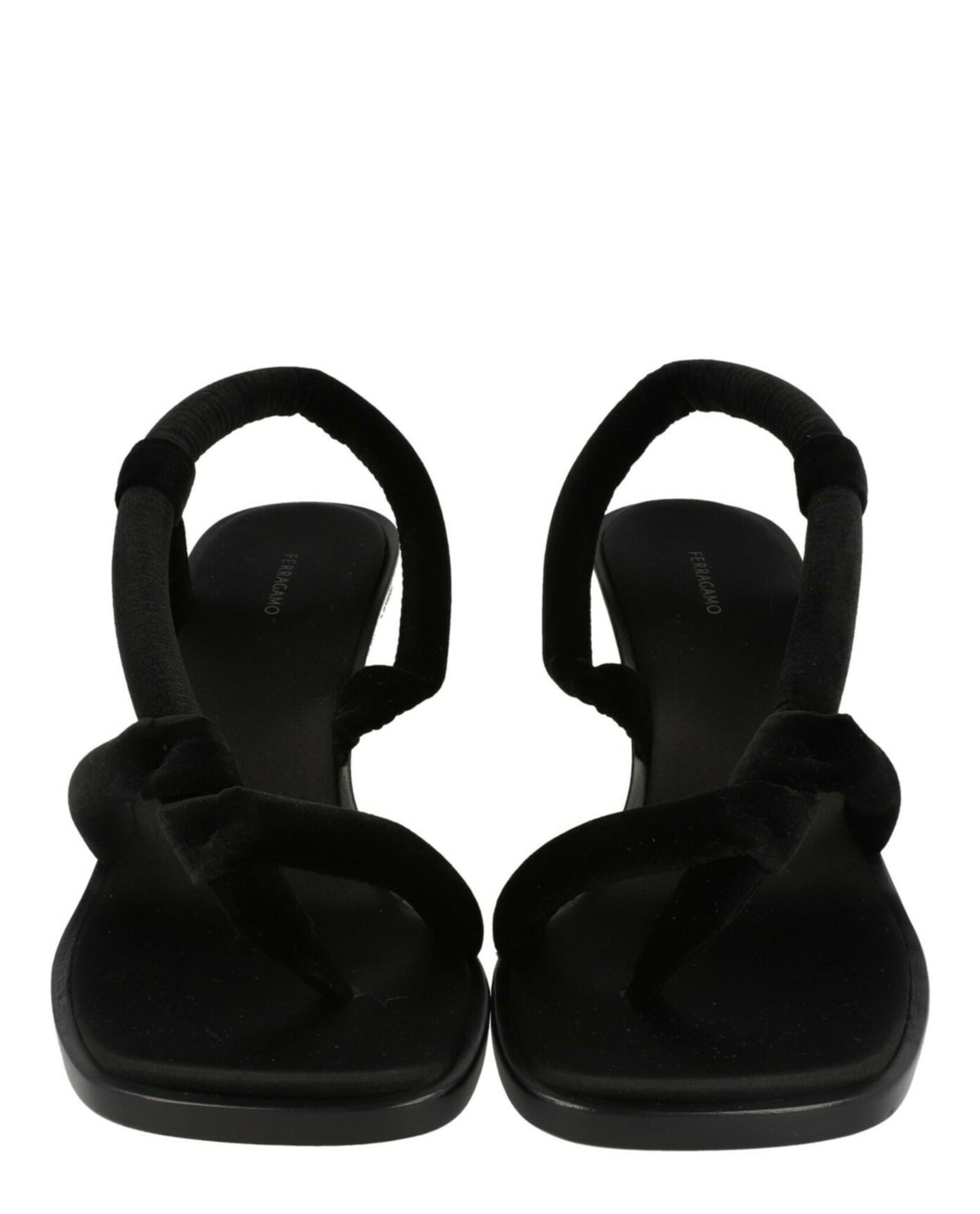 Ferragamo Womens Fluer Velvet Sandals