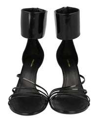 Ferragamo Womens Clethra 85 Patent Leather Heel Sandals