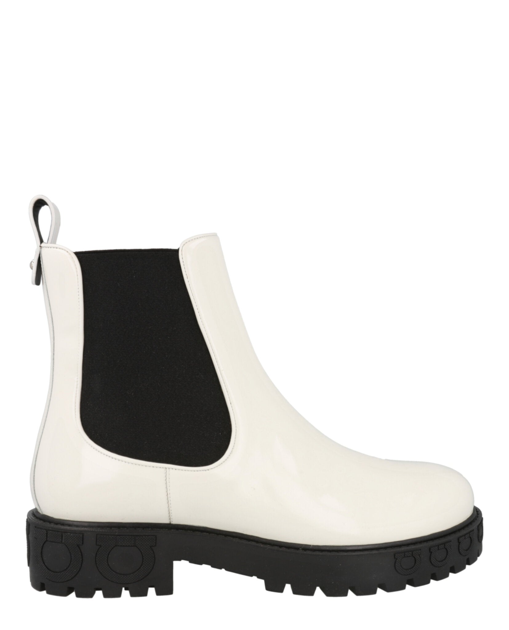 Ferragamo Womens Varsi Patent Leather Bootie