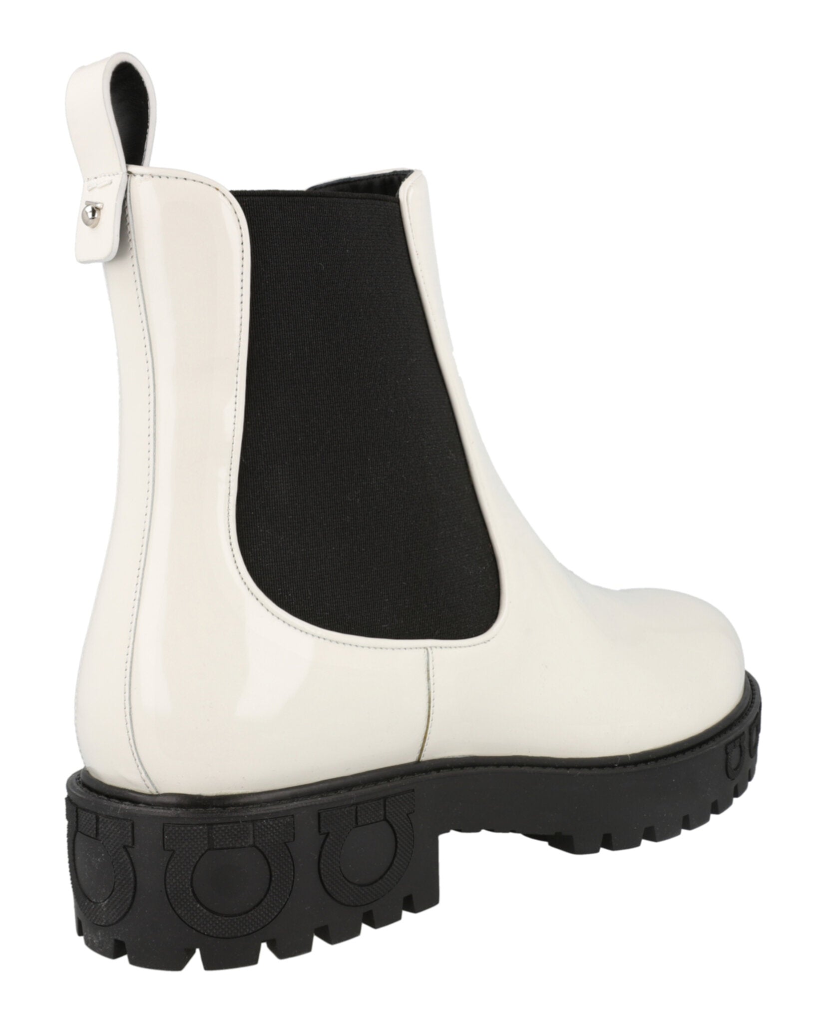 Ferragamo Womens Varsi Patent Leather Bootie