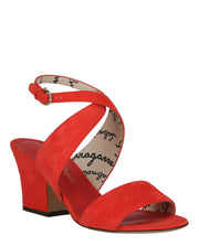 Ferragamo Womens Sheena Suede Heel Sandals