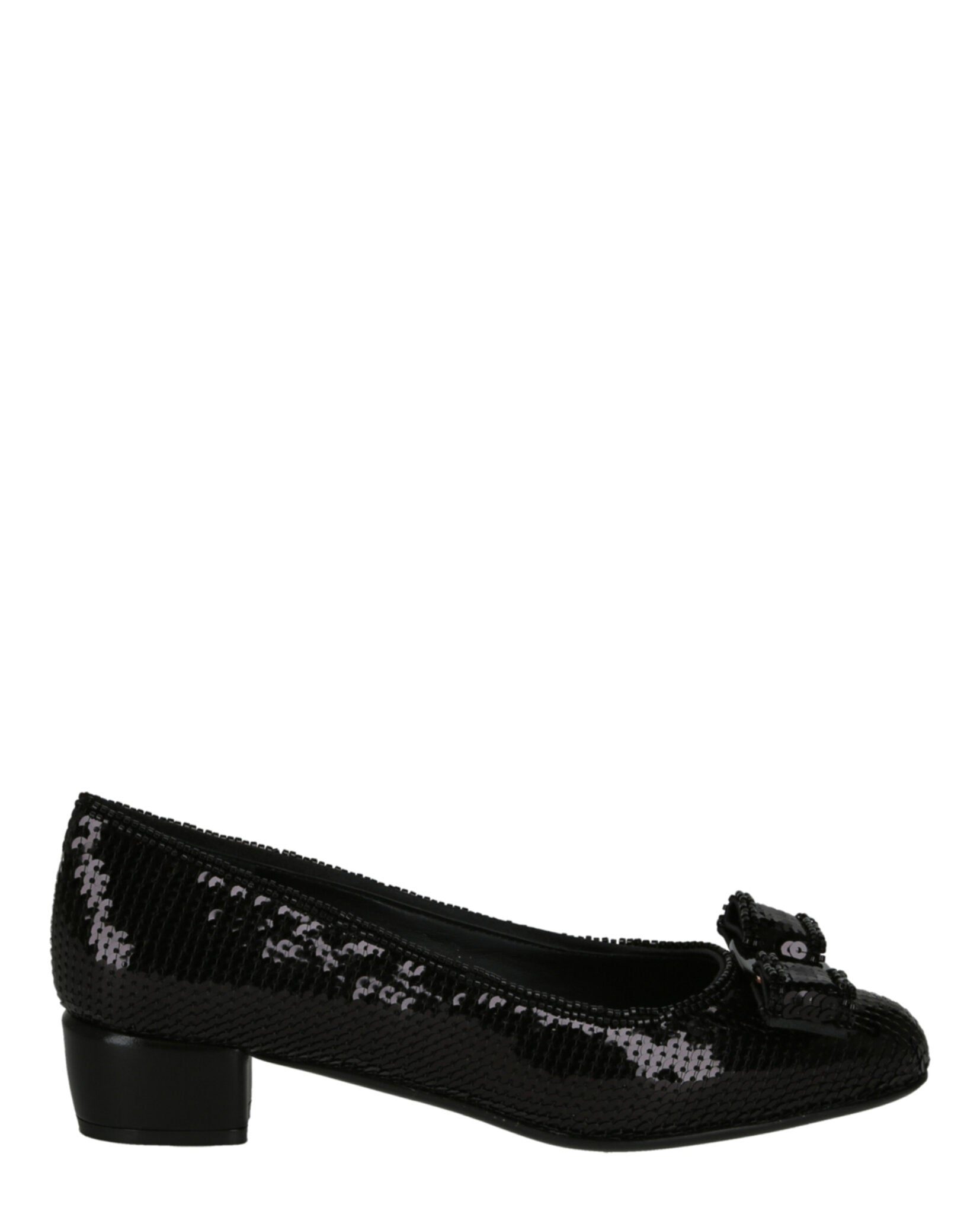 Ferragamo Womens Vara Bow Sequin Pumps