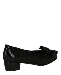 Ferragamo Womens Vara Bow Sequin Pumps