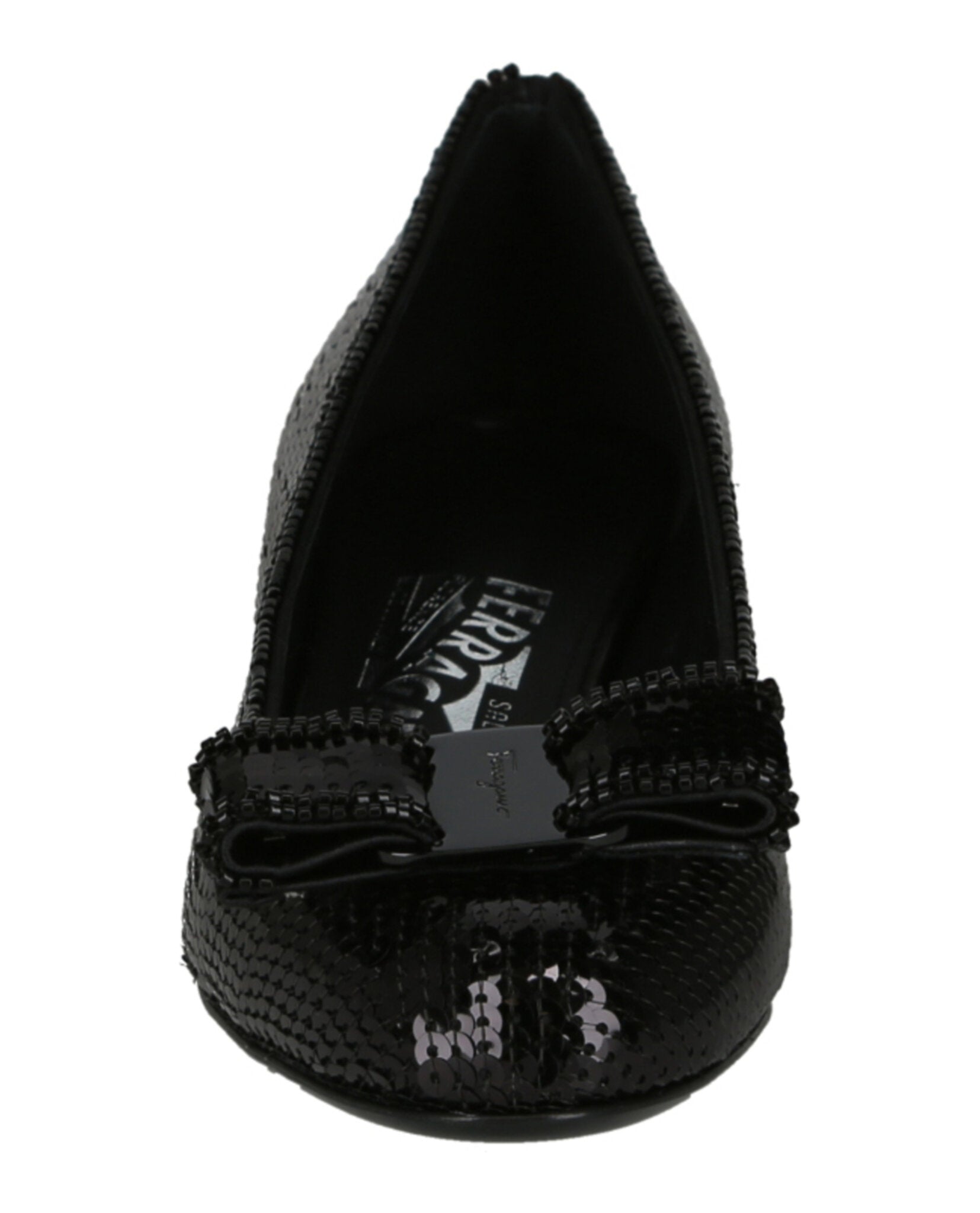 Ferragamo Womens Vara Bow Sequin Pumps