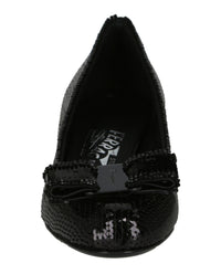 Ferragamo Womens Vara Bow Sequin Pumps