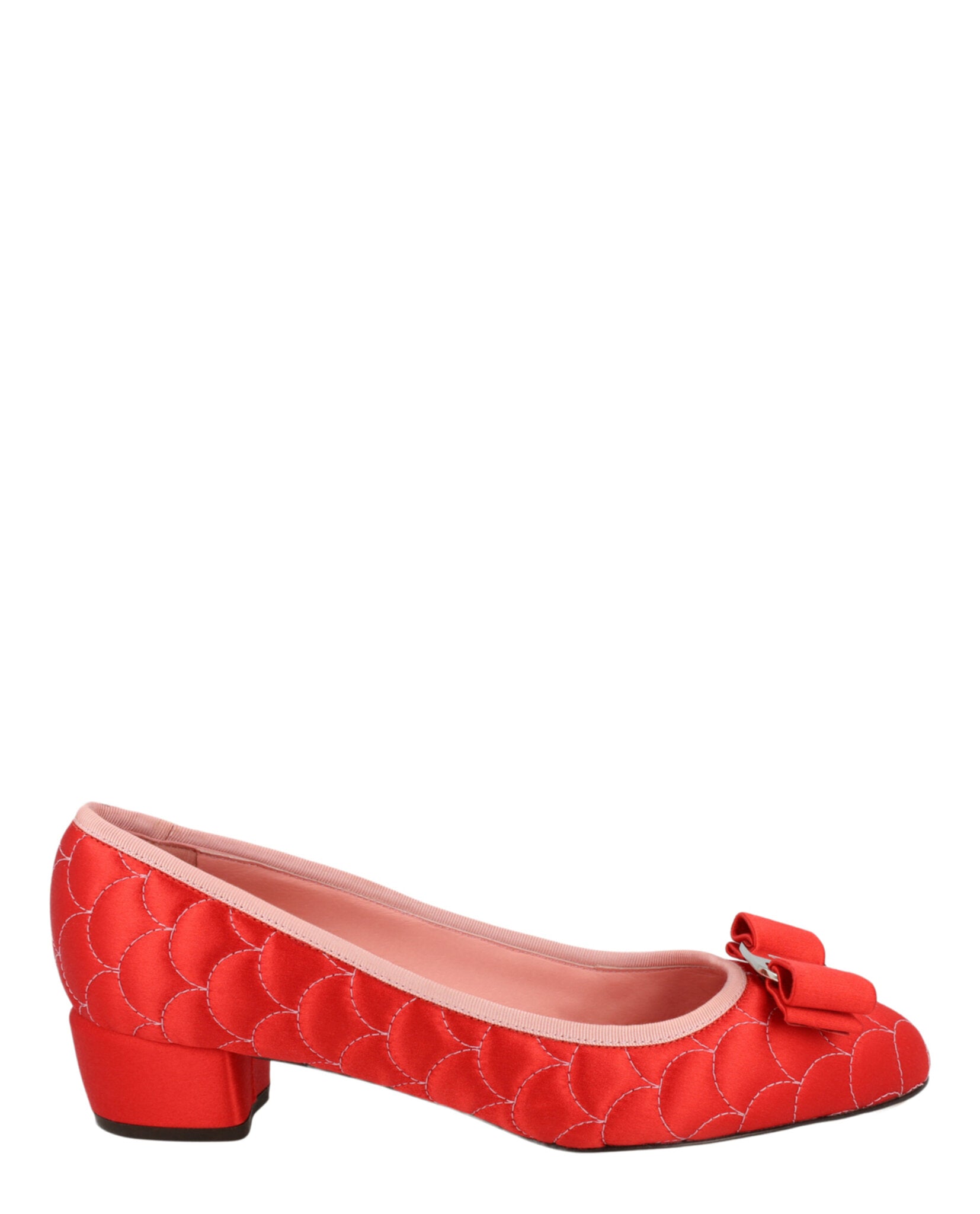 Ferragamo Womens Vara Bow Satin Pumps