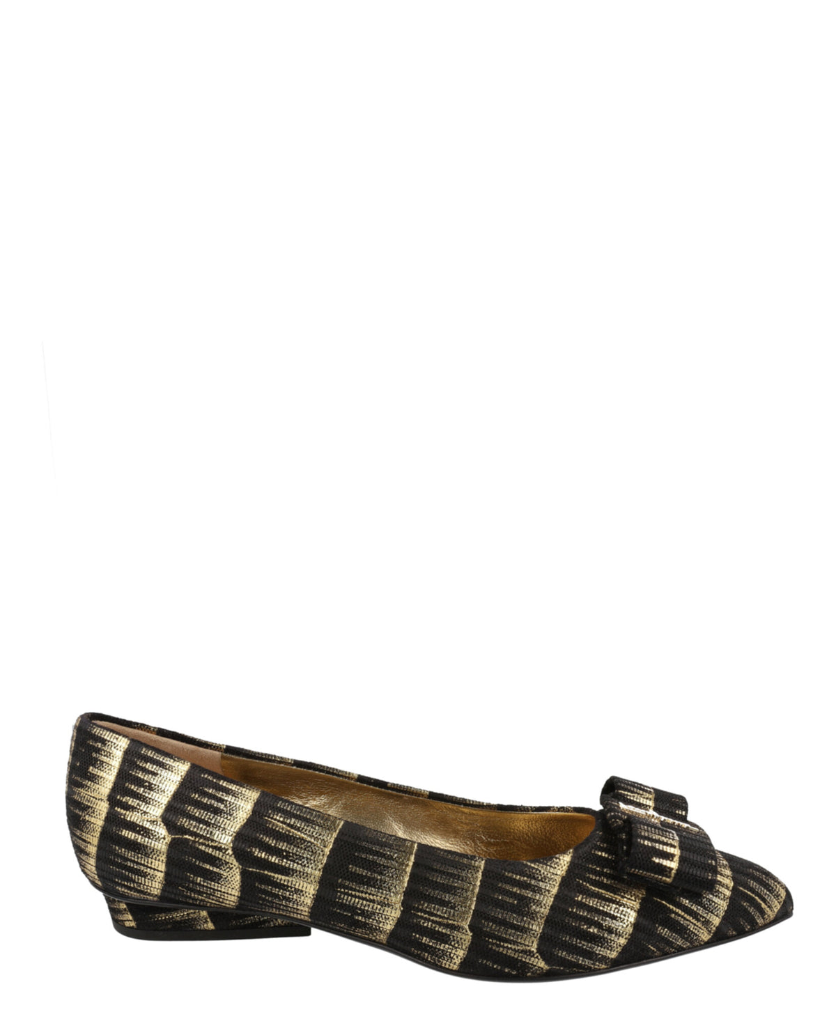 Ferragamo Womens Brush Stroke Effect Viva Ballet Flats - Narrow Width