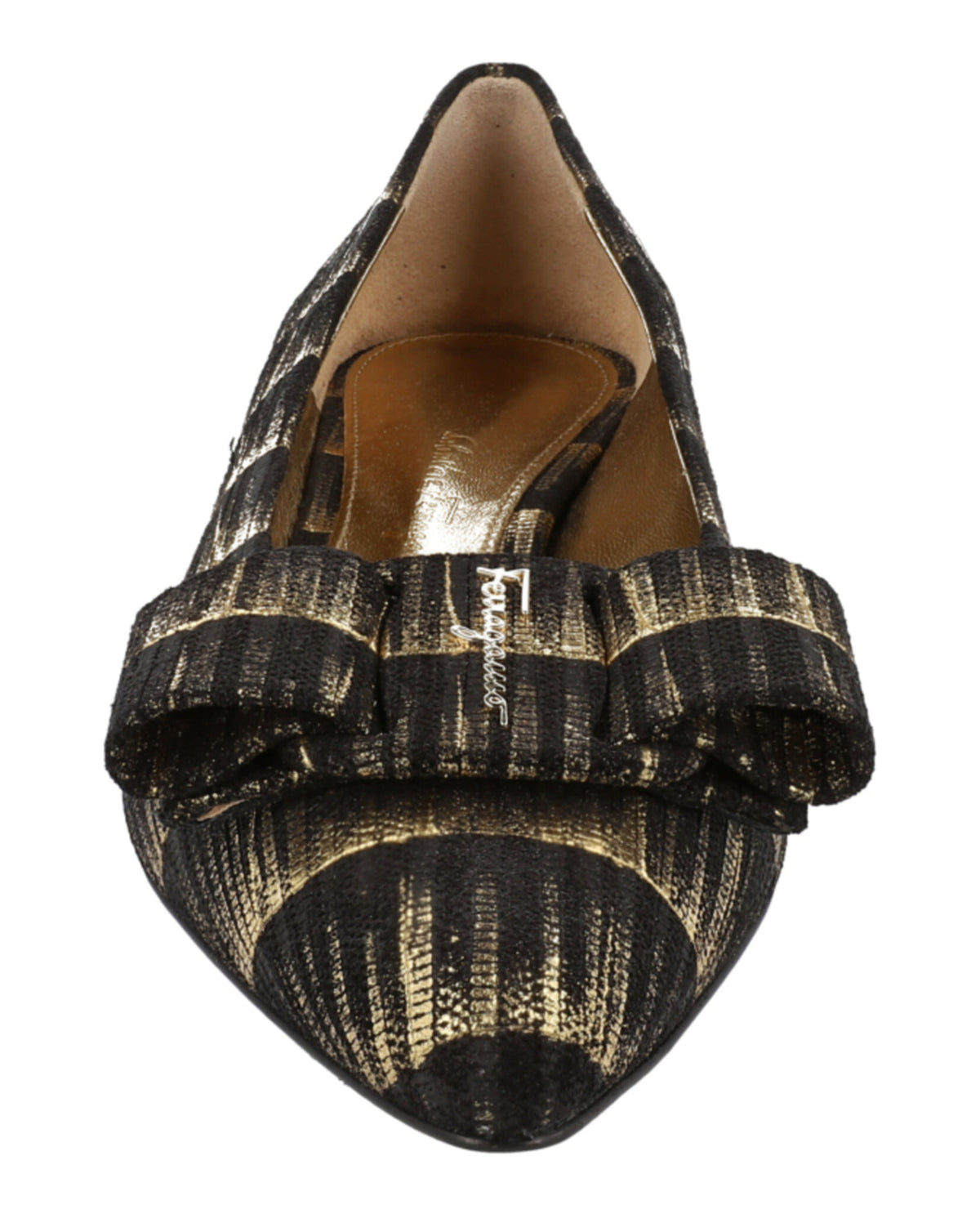 Ferragamo Womens Brush Stroke Effect Viva Ballet Flats - Narrow Width