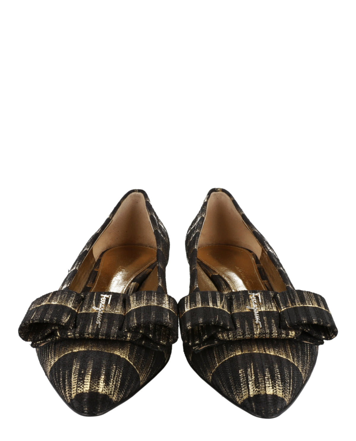 Ferragamo Womens Brush Stroke Effect Viva Ballet Flats - Narrow Width