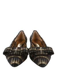 Ferragamo Womens Brush Stroke Effect Viva Ballet Flats - Narrow Width