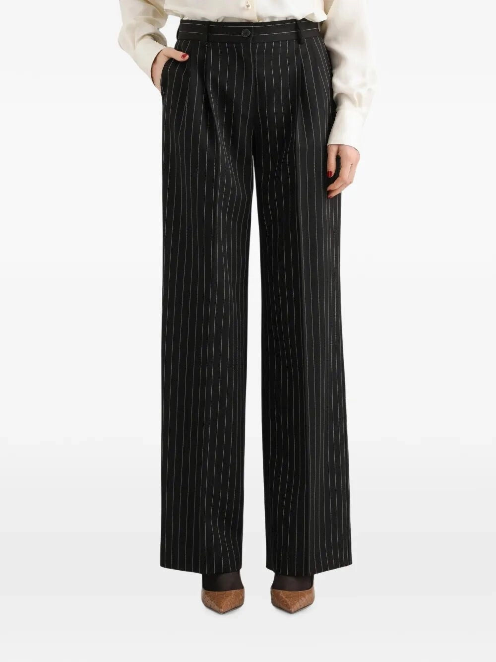 Dolce & Gabbana Women Pinstripe Wool Trousers