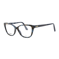 Moschino Eyeglasses Cat Eye Full Rim, Black Blue Havana Frame and Clear Demo Lenses Lens MOS5830EDC00