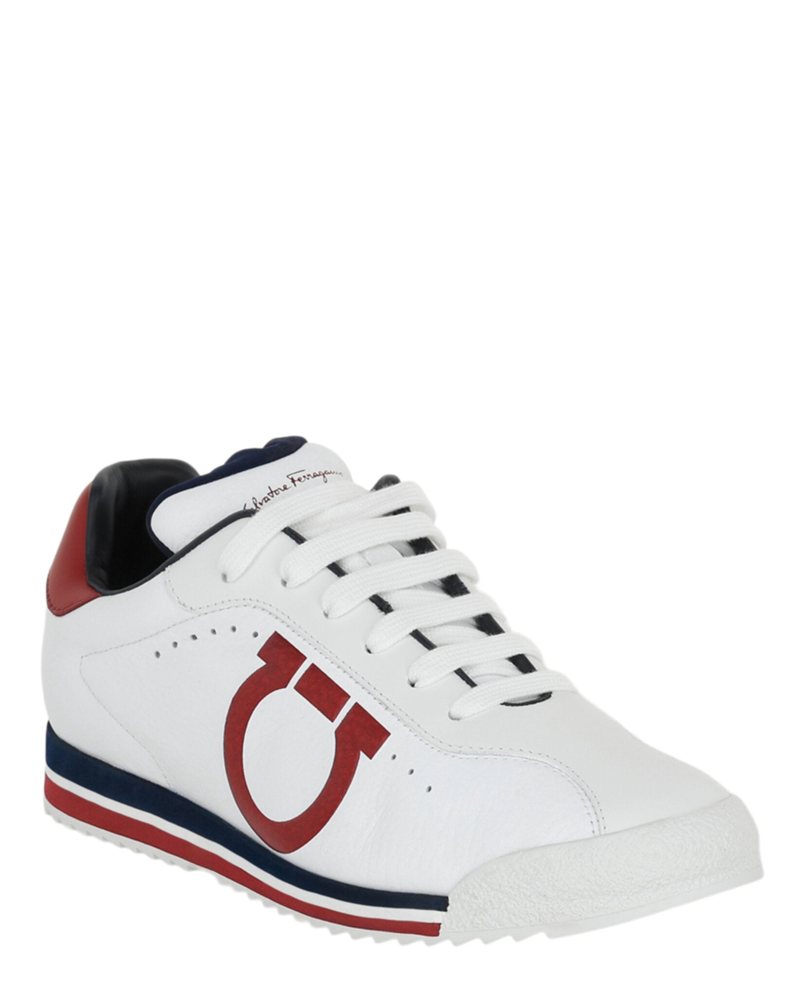 Ferragamo Mens Pring Leather Sneakers