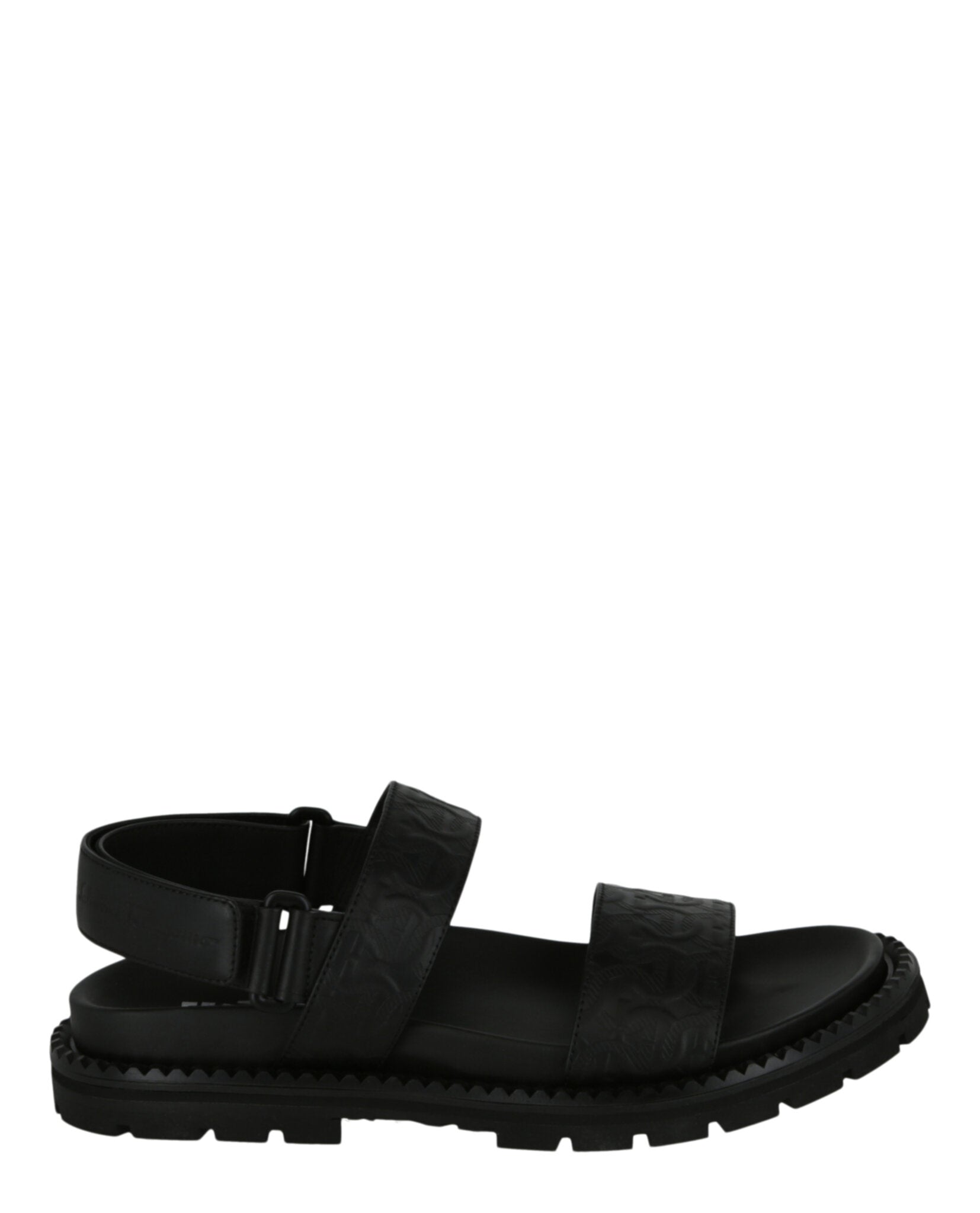 Ferragamo Mens Notorius Leather Gancini Strap Sandals